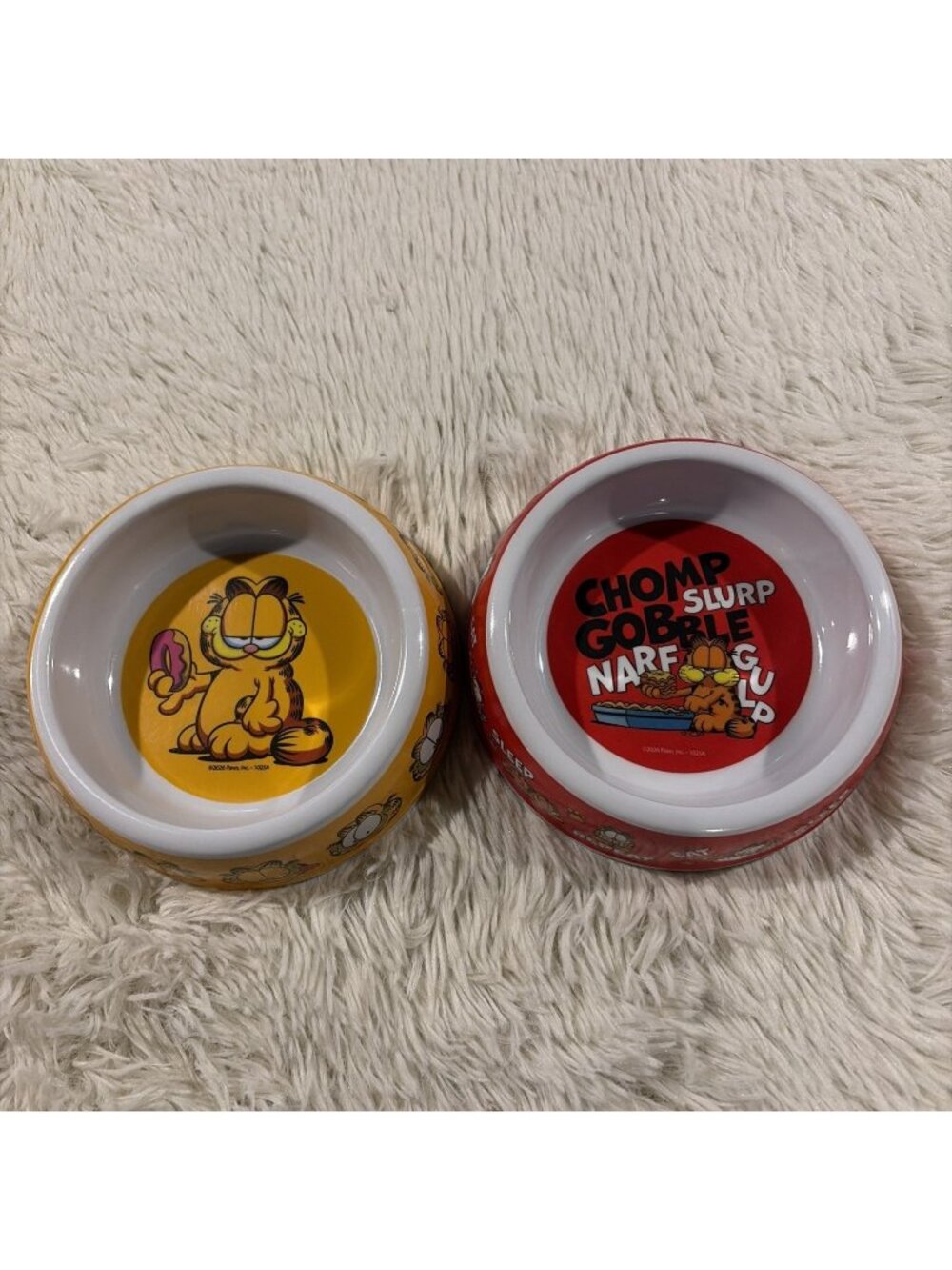Nickelodeon Garfield pet bowl set of two Donut Chomp Slurp Gobble NEW